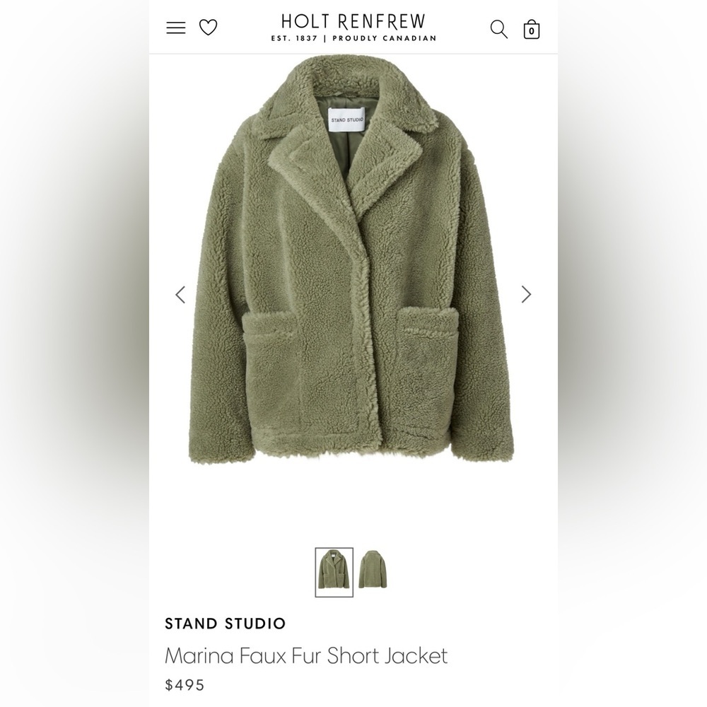 Like New STAND STUDIO Marina Faux Fur Short Jacket Sz 32 (2 US)